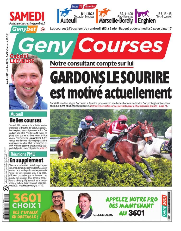 Couverture de l'édition du Vendredi 16 octobre 2026
