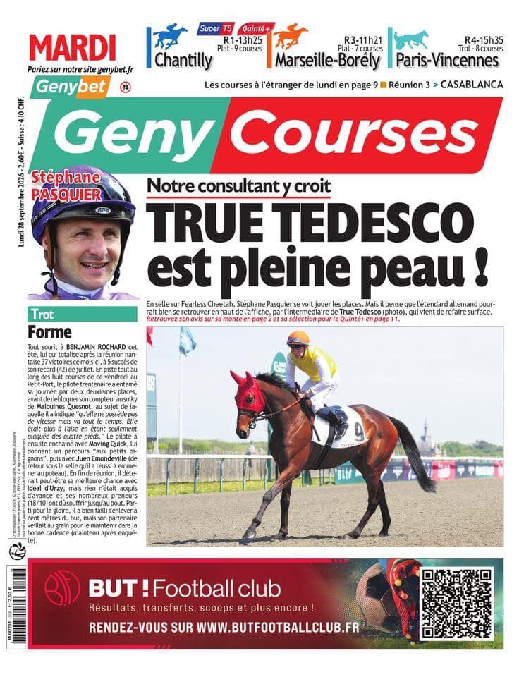 Couverture de l'édition du Lundi 28 septembre 2026