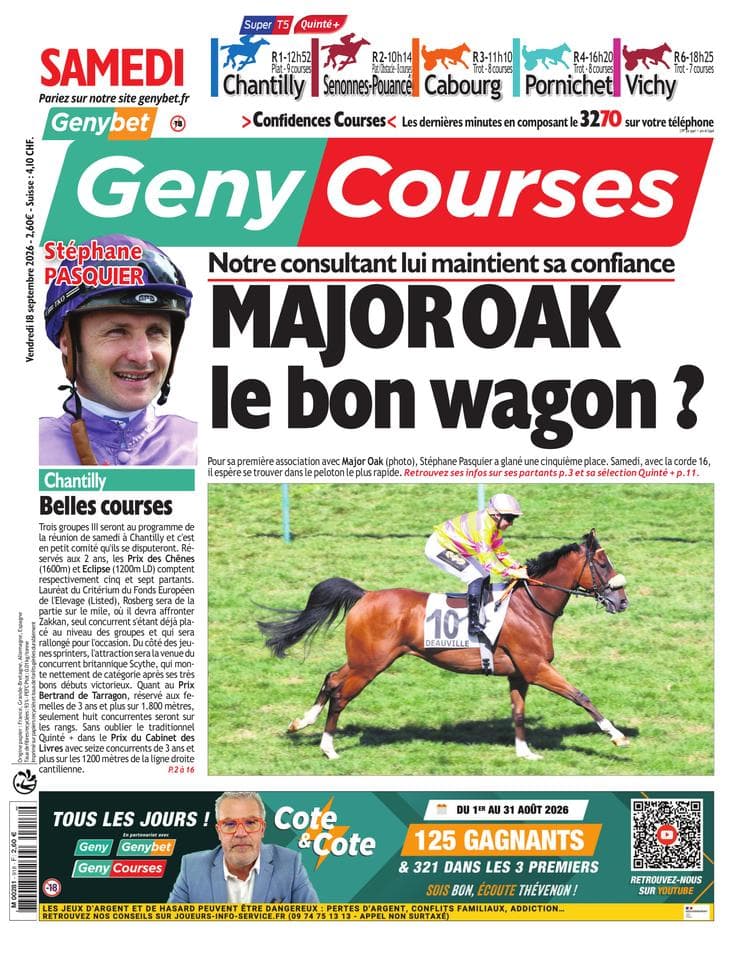 Couverture de l'édition du Vendredi 18 septembre 2026
